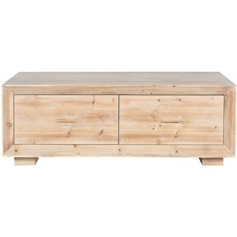 Table basse, table de salon en bois coloris naturel - longueur 130 x profondeur 70 x Hauteur 46 cm