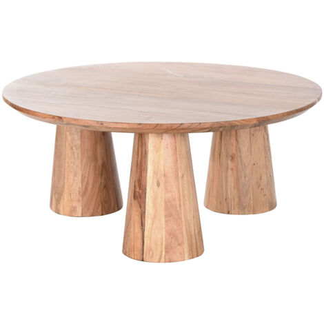 Table basse, table de salon en bois d'acacia coloris naturel - diamètre 100 x Hauteur 43 cm