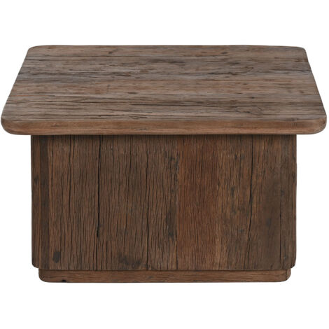 Table basse, table de salon en bois recyclé coloris marron - longueur 70 x profondeur 70 x Hauteur 39 cm