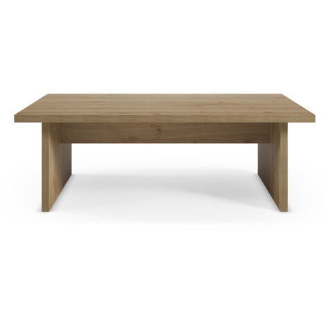 Table basse, table de salon rectangulaire aspect bois coloris chêne - Longueur 120 x Profondeur 70 x Hauteur 40 cm
