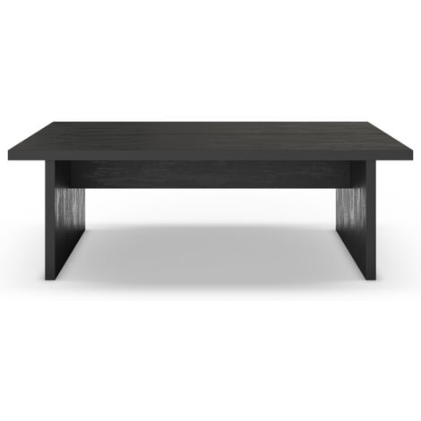 Table basse, table de salon rectangulaire aspect bois coloris noir - Longueur 120 x Profondeur 70 x Hauteur 40 cm