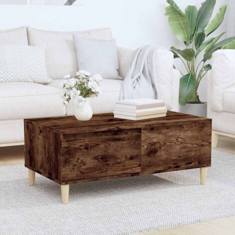 Table basse, Table de Salon, Table d'appoint Chêne fumé 90x50x36,5 cm Bois d'ingénierie XZZ60530133