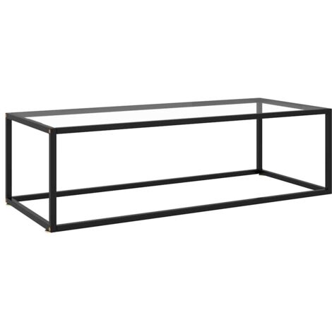 Table basse, Table de Salon, Table d'appoint, Design Moderne Noir avec verre trempé 120x50x35 cm XZZ76765334