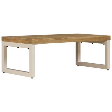 Table basse  Table de salon  Table de café 100x50x35 cm Bois de manguier solide et acier