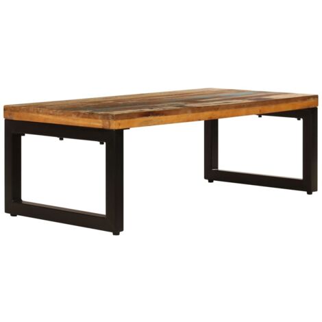 Table basse  Table de salon  Table de café 100x50x35 cm Bois de récupération solide et acier