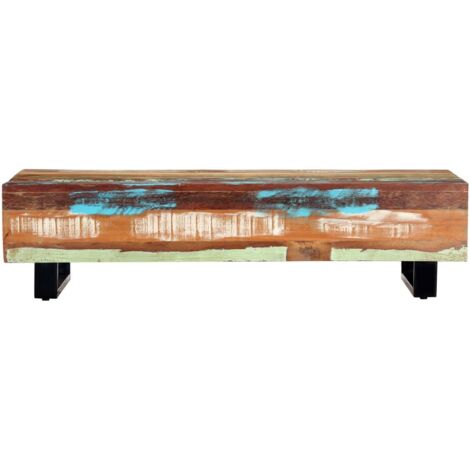 Table basse  Table de salon  Table de café 120x50x30 cm Bois de récupération solide et acier
