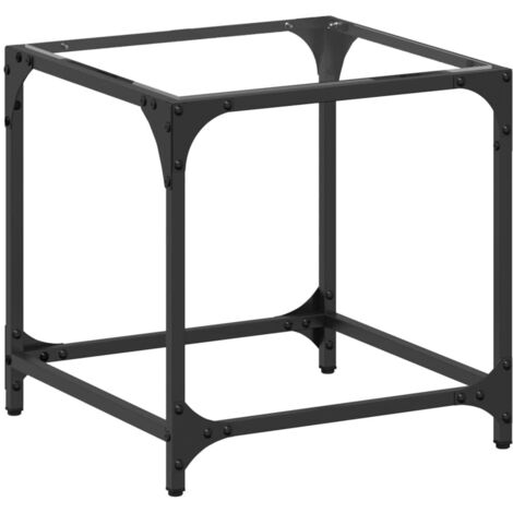Table basse  Table de salon  Table de café avec dessus en verre transparent 40x40x40 cm acier