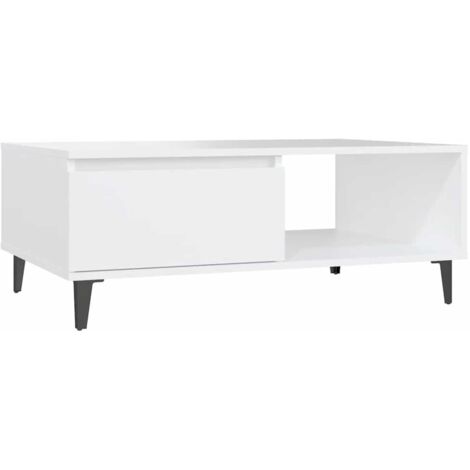 Table basse  Table de salon  Table de café blanc 90x60x35 cm bois d'ingénierie