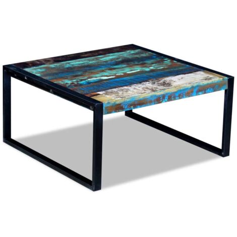 Table basse  Table de salon  Table de café Bois de récupération massif 80x80x40 cm