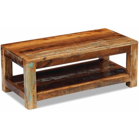 Table basse  Table de salon  Table de café Bois de récupération massif 90x45x35 cm