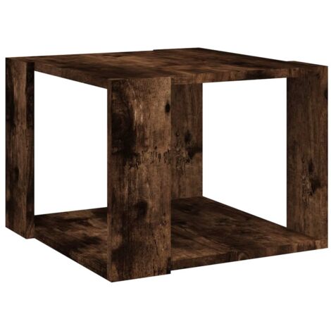 Table basse  Table de salon  Table de café Chêne fumé 40x40x30 cm Bois d'ingénierie