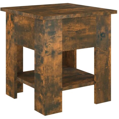 Table basse  Table de salon  Table de café Chêne fumé 40x40x42 cm Bois d'ingénierie