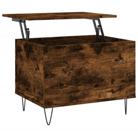 Table basse  Table de salon  Table de café Chêne fumé 60x44,5x45 cm Bois d'ingénierie