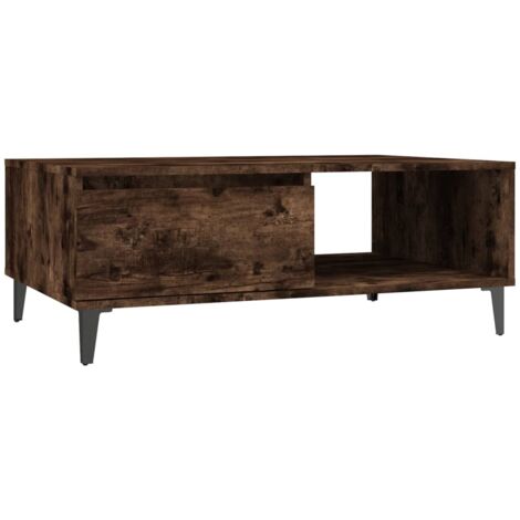 Table basse  Table de salon  Table de café chêne fumé 90x60x35 cm bois d'ingénierie
