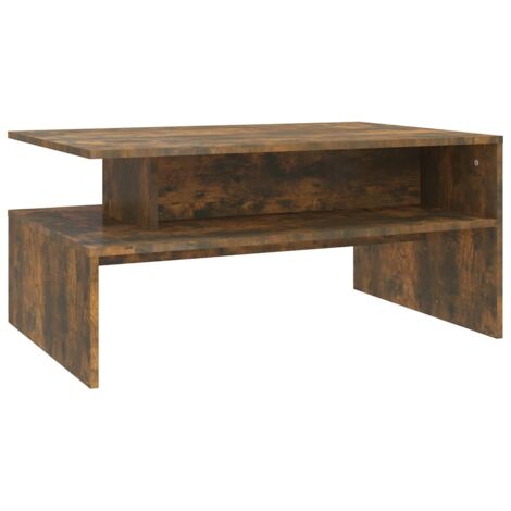 Table basse  Table de salon  Table de café Chêne fumé 90x60x42,5 cm Bois d'ingénierie