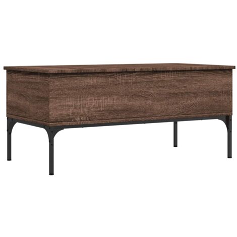Table basse Table de salon Table de café chêne marron 100x50x45cm bois d'ingénierie et métal