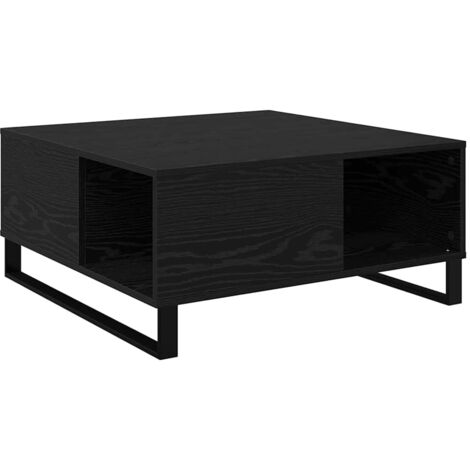 Table basse  Table de salon  Table de café Chêne noir 80 x 80 x 36,5 cm Bois d'ingénierie