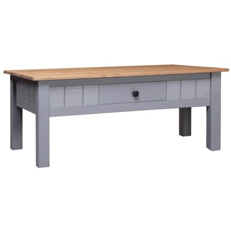 Table basse  Table de salon  Table de café Gris 100x60x43,5 cm Pin massif Assortiment Panama
