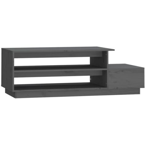 Table basse  Table de salon  Table de café Gris 120x50x40,5 cm Bois massif de pin