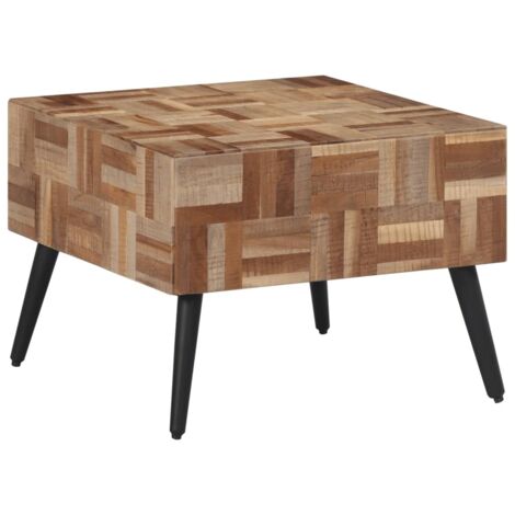 Table basse  Table de salon  Table de café gris 55x55x40 cm teck de récupération massif
