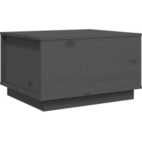 Table basse Table de salon Table de café Gris 60x50x35 cm Bois massif de pin