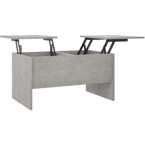 Table basse Table de salon Table de café gris béton 80x50x42,5 cm bois d'ingénierie