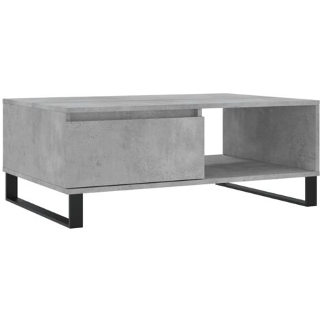 Table basse  Table de salon  Table de café gris béton 90x60x35 cm bois d'ingénierie