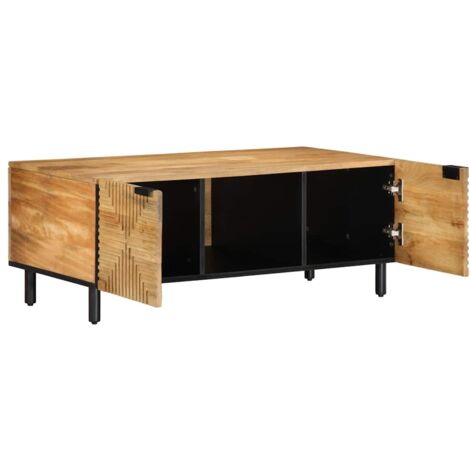 Table basse  Table de salon  Table de café marron 100x54x40 cm bois massif de manguier