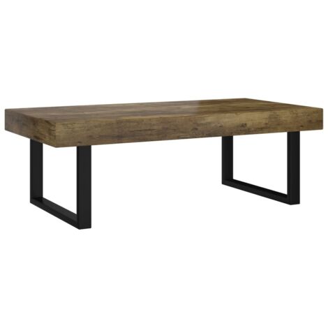 Table basse  Table de salon  Table de café Marron foncé et noir 120x60x40 cm MDF et fer