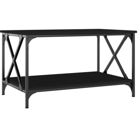 Table basse  Table de salon  Table de café Noir 80x50x45 cm Bois d'ingénierie et fer