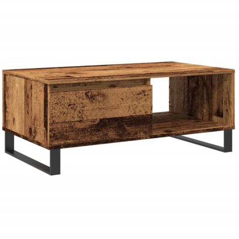 Table basse  Table de salon  Table de café vieux bois 90x50x36,5 cm bois d'ingénierie