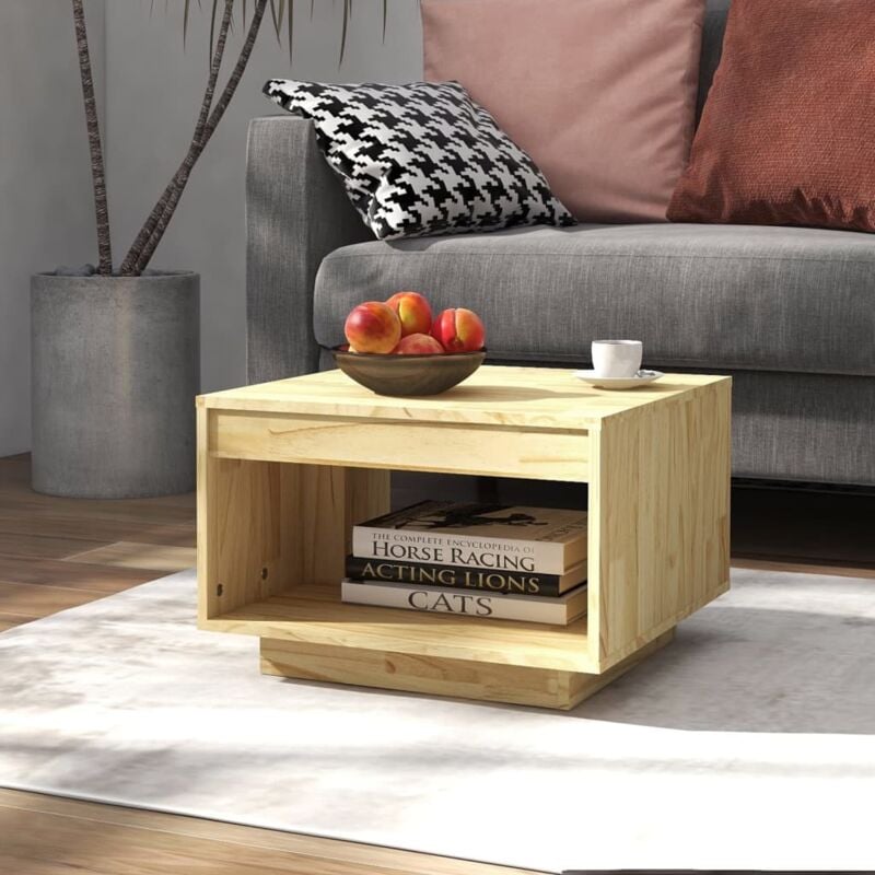 Maisonchic - Table basse, Table de salon, Tables d'appoint 50x50x33,5 cm bois de pin massif joq31127 design in
