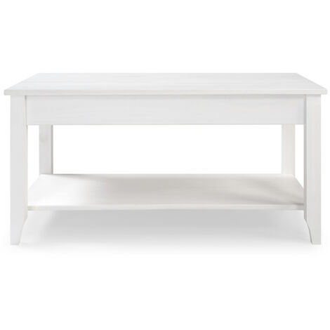 Table basse Table salon avec pieds coloris Blanc - Longueur 90 x Hauteur 45 x Profondeur 45 cm