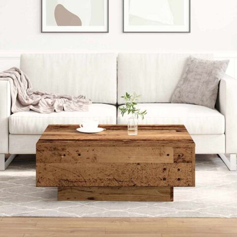 Table Basse-Table Salon Bois ancien 80 x 80 x 31 cm Bois d'ingénierie 164628