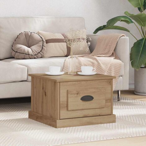 Table Basse-Table Salon chêne artisanal 50 x 50 x 35 cm Bois d'ingénierie 476749