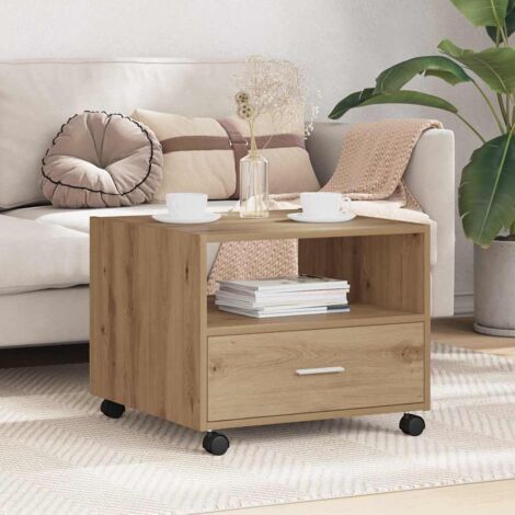 Table Basse-Table Salon chêne artisanal 55 x 55 x 45 cm Bois d'ingénierie 701605