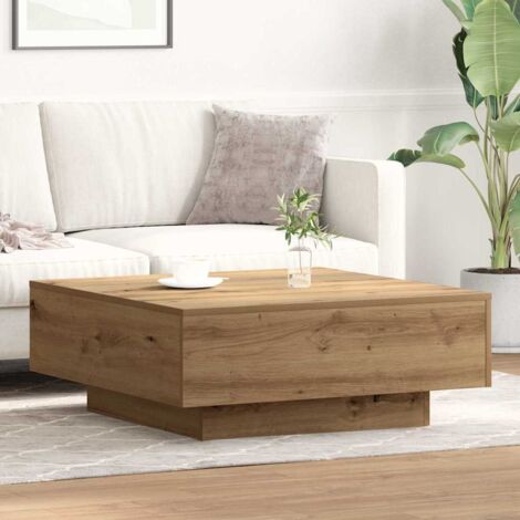 Table Basse-Table Salon chêne artisanal 80 x 80 x 31 cm Bois d'ingénierie 381778