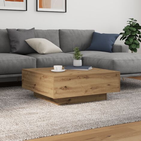 Table Basse-Table Salon chêne artisanal 80 x 80 x 31 cm Bois d'ingénierie 398589
