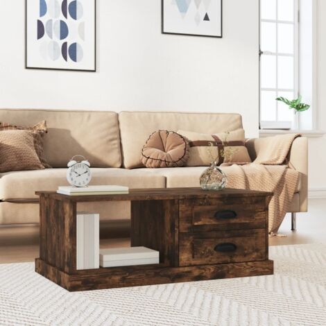 Table Basse-Table Salon Chêne fumé 90x50x35 cm Bois d'ingénierie 490862