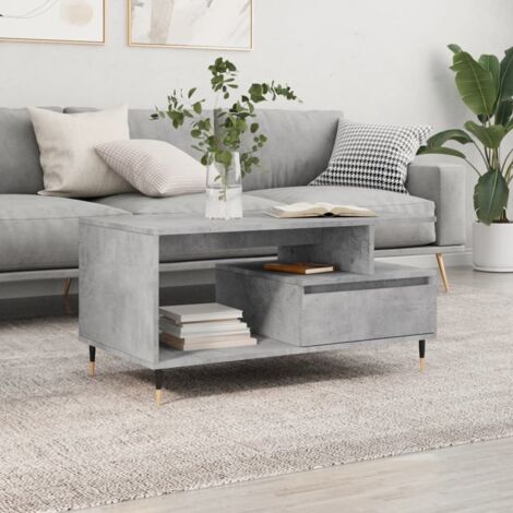 Table Basse-Table Salon Gris béton 90x49x45 cm Bois d'ingénierie 337421