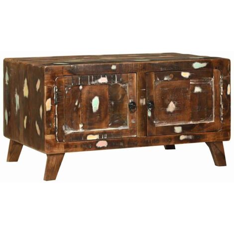 Table Basse-Table Salon Multicolore bois de récupération massif 259813