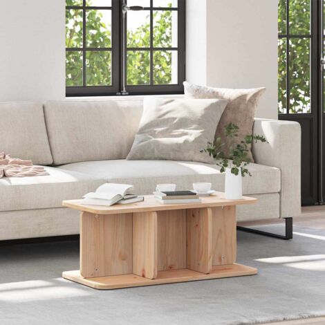 Table Basse-Table Salon Naturel 80 x 39,5 x 33,5 cm Bois massif en pin 460690