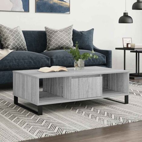 Table Basse-Table Salon sonoma gris 104x60x35 cm bois d'ingénierie 439078