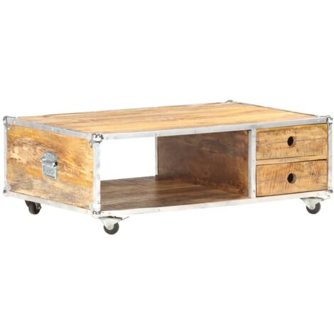 Table basse-Table Salon-Table d'appoint 89x59x33 cm Bois massif de manguier brut 515503