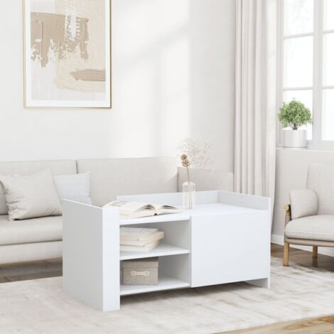 Table basse-Table Salon -Table d'appoint blanc 100x50x50 cm bois d'ingénierie 634704