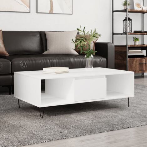 Table basse-Table Salon -Table d'appoint blanc 104x60x35 cm bois d'ingénierie 932208