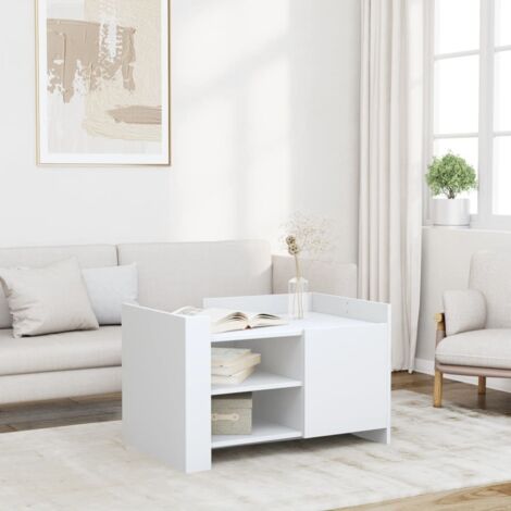 Table basse-Table Salon -Table d'appoint blanc 80x50x50 cm bois d'ingénierie 266265