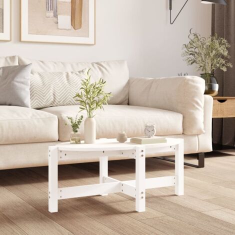Table basse-Table Salon -Table d'appoint Blanc 87x48x35 cm Bois massif de pin 658810