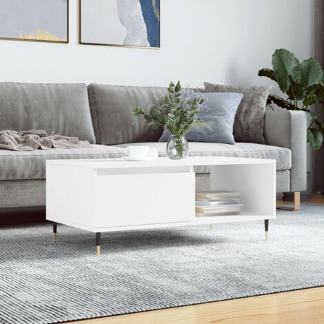Table basse-Table Salon -Table d'appoint Blanc 90x50x36,5 cm Bois d'ingénierie 405501