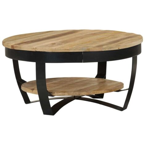 Table basse-Table Salon -Table d'appoint Bois massif de manguier brut 65x32 cm 439411